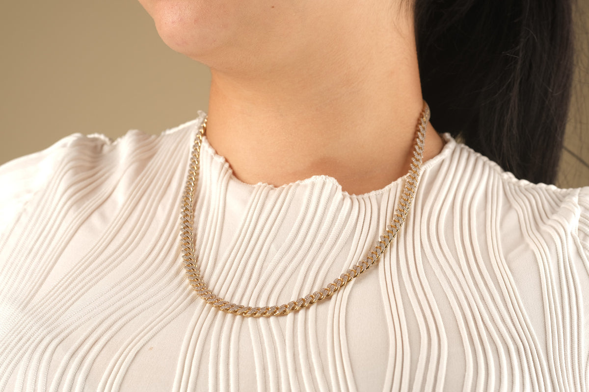10K Gold Pave Monaco Miami Cuban Chain