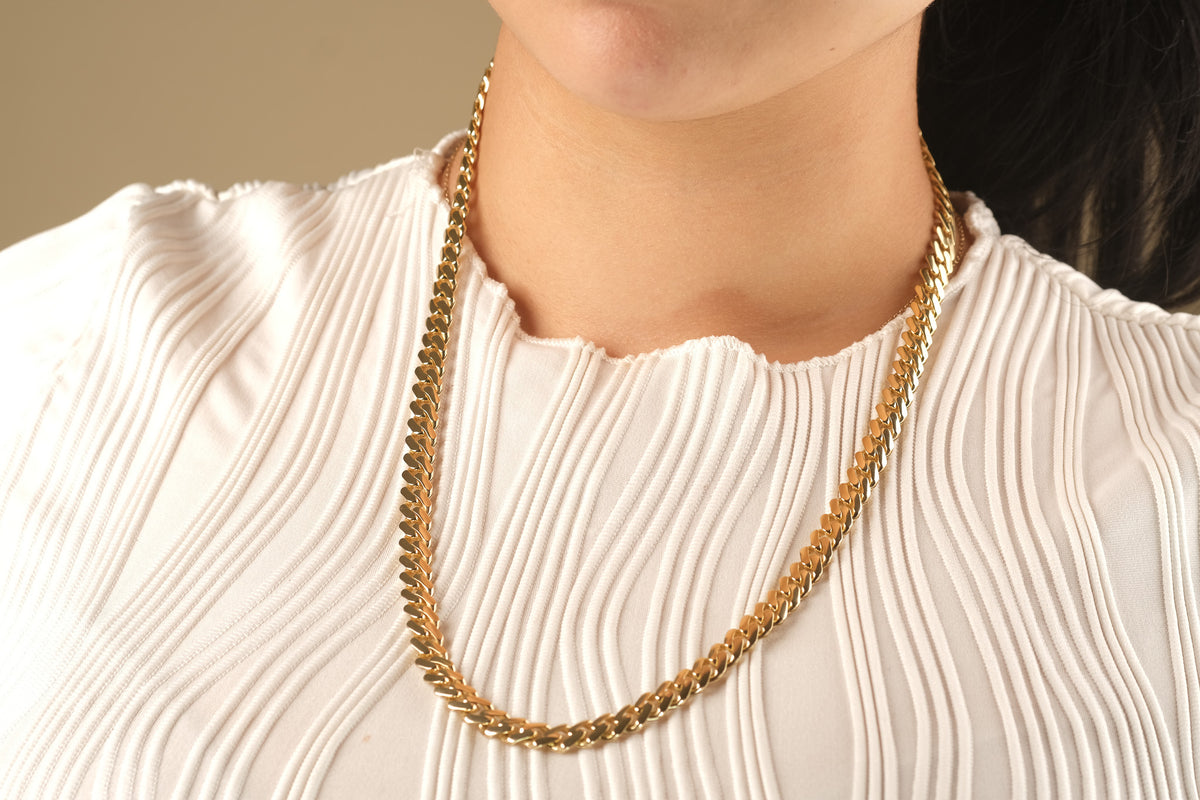 10K Gold Polished Monaco Miami Cuban Chain