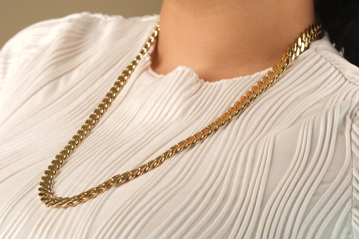 10K Gold Polished Monaco Miami Cuban Chain