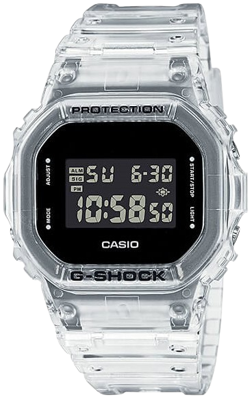 G-Shock Origin "Skeleton" Correa y bisel blancos transparentes