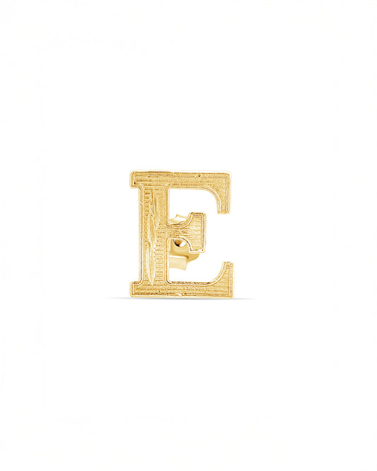 10K Gold Large Clean Initial Studs