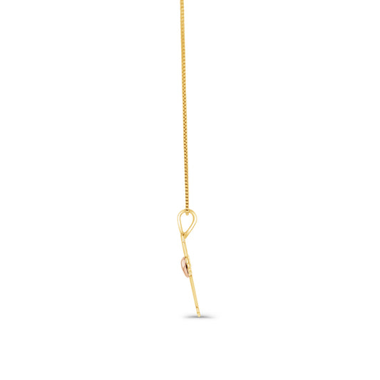 14K Two-Tone Gold Heart Cross Pendant