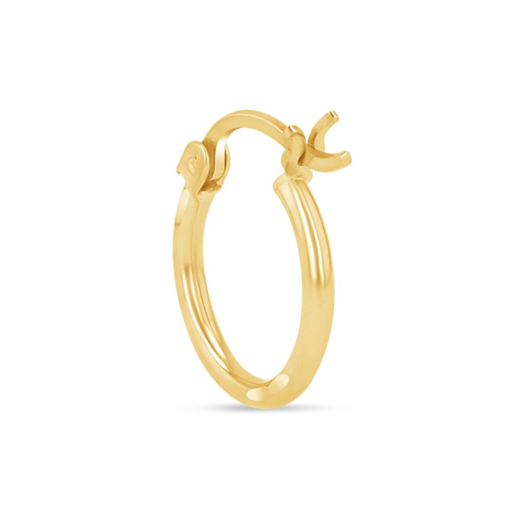 10K Gold Smooth Cut Hoop Earrings