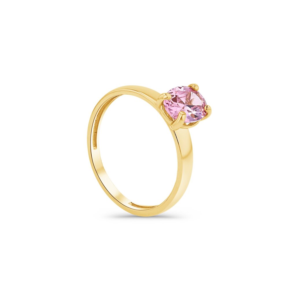 14K Gold Oval Birthstone Solitaire Ring