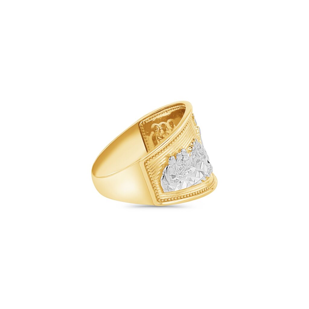 14K Two-Tone Gold Last Supper Ring