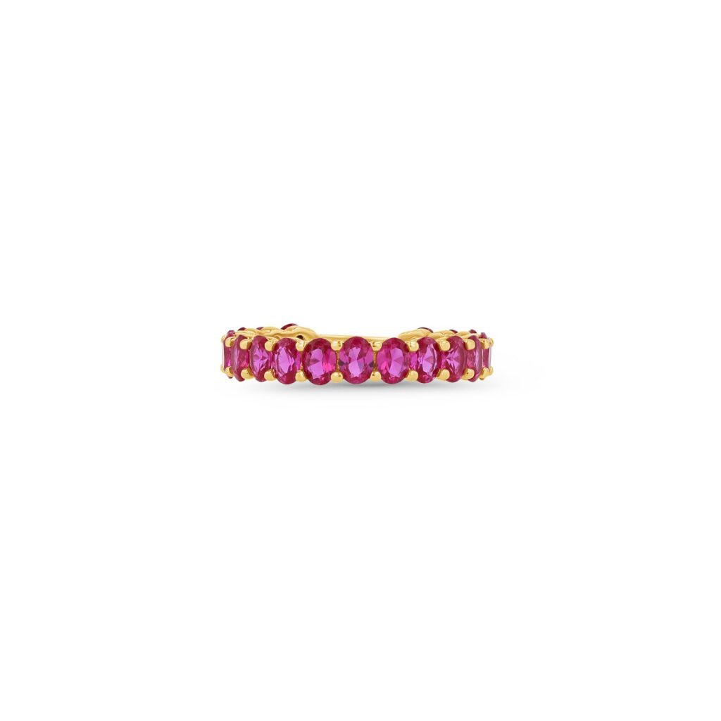 14K Gold Red Marquise Eternity Ring