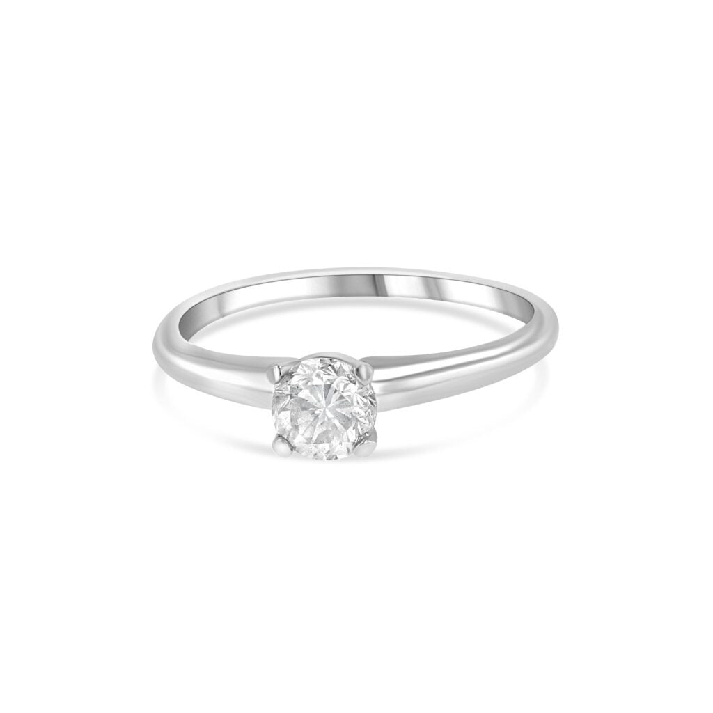 14K White Gold Solitaire Ring