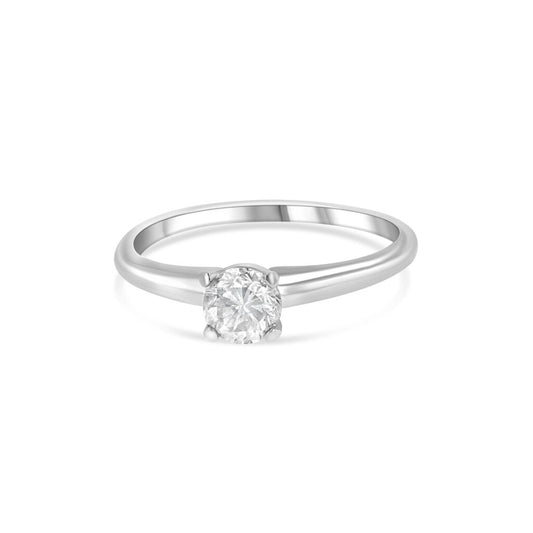 14K White Gold Solitaire Ring