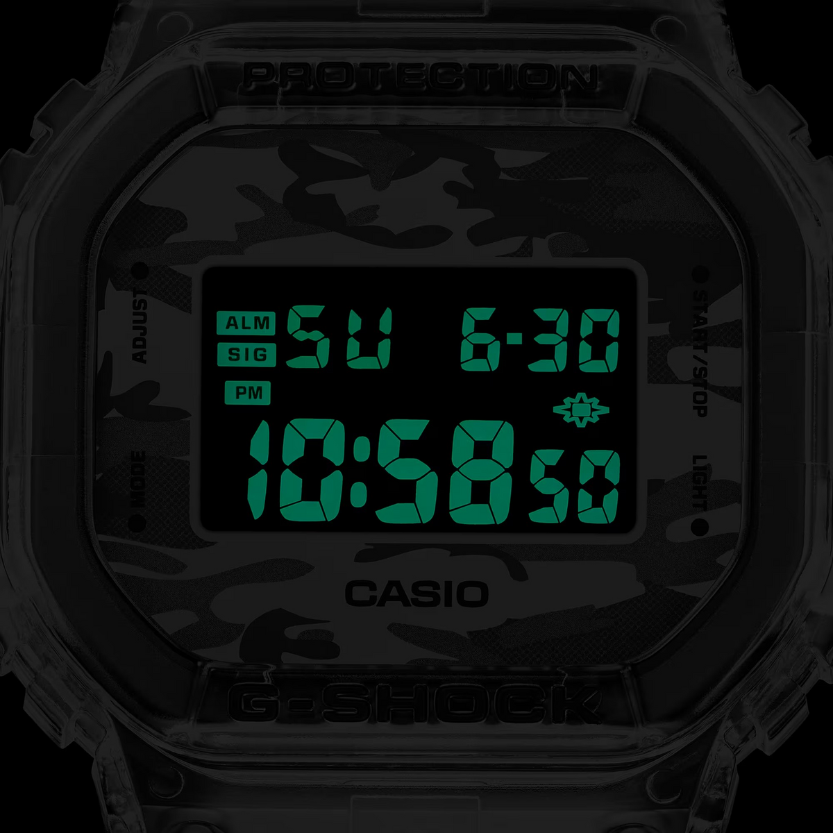 G-Shock Origin Neo Utility: bisel transparente y esfera de camuflaje metálico