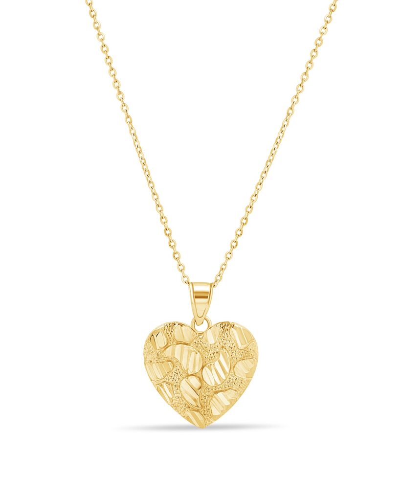10K Gold Heart Nugget Charm