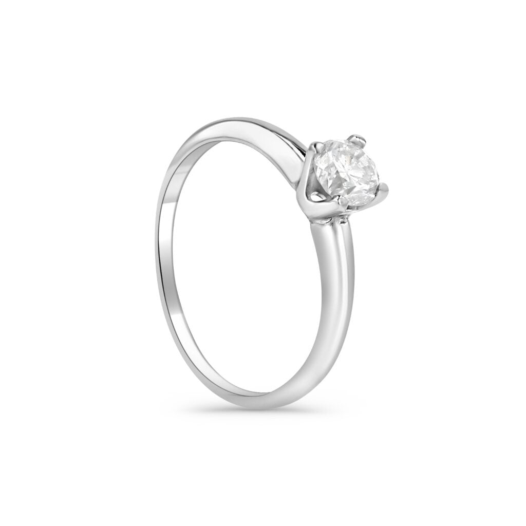 14K White Gold Solitaire Ring