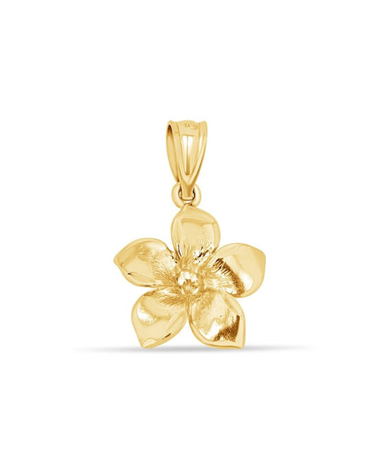 14K Gold Hibiscus Flower Pendant
