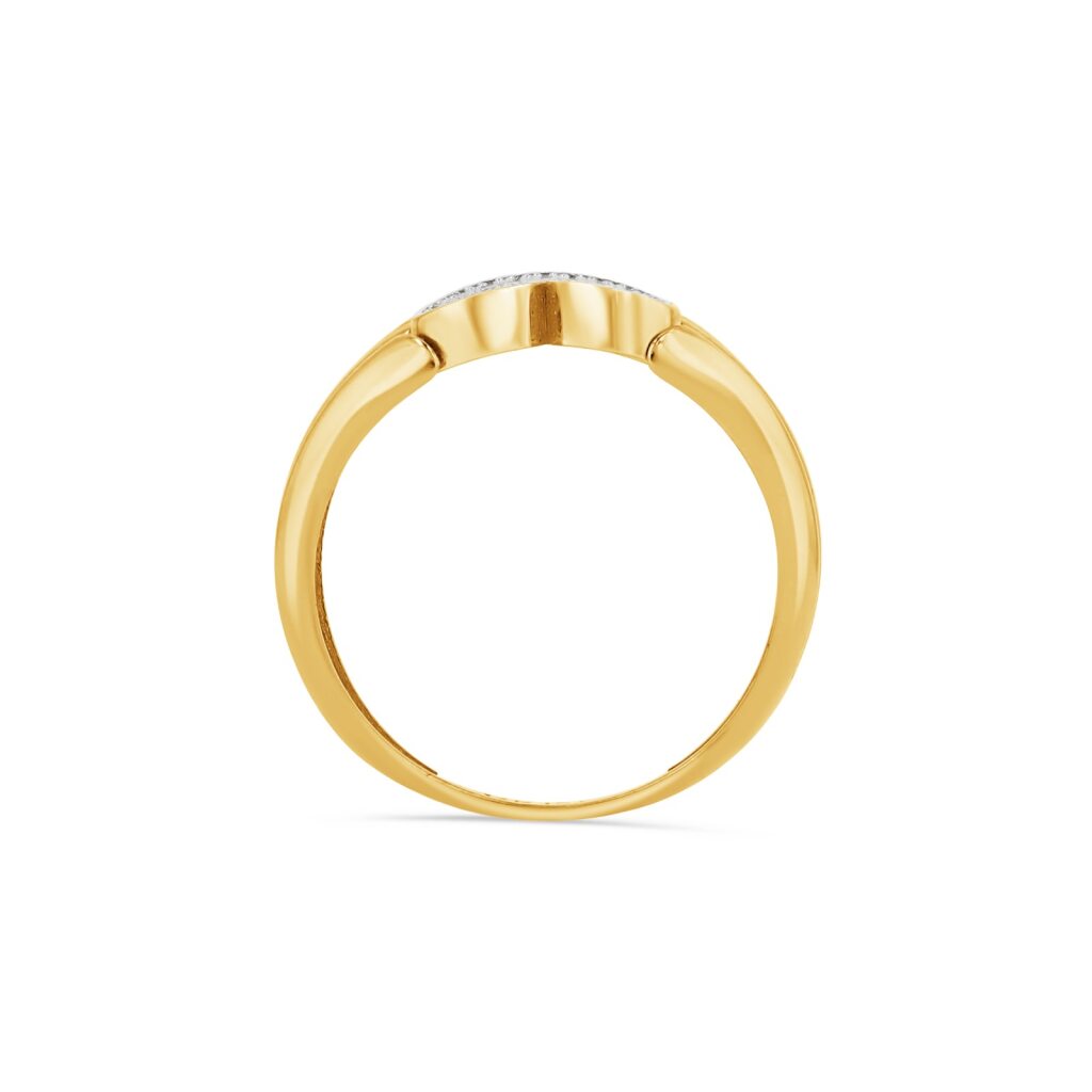 14K Two-Tone Pavé Heart Signet Ring