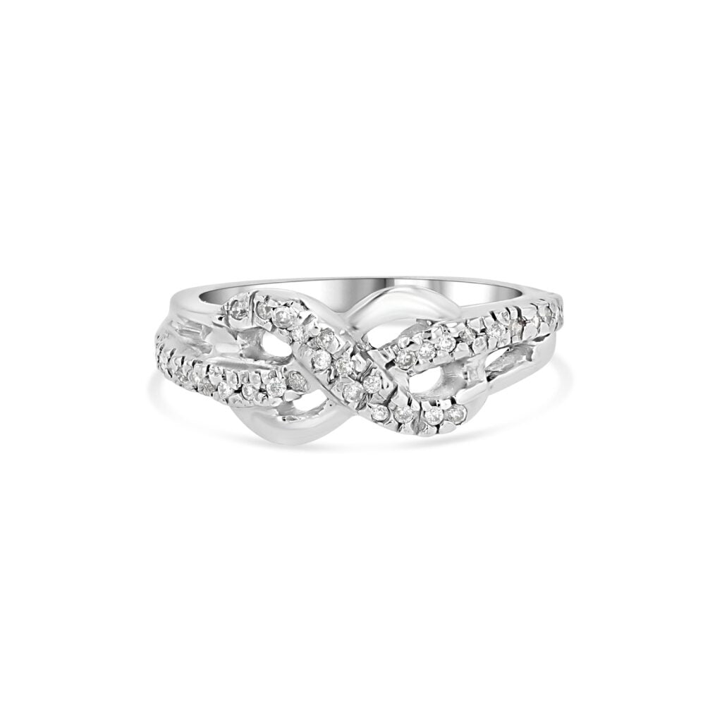14K White Gold Pavé Infinity Ring
