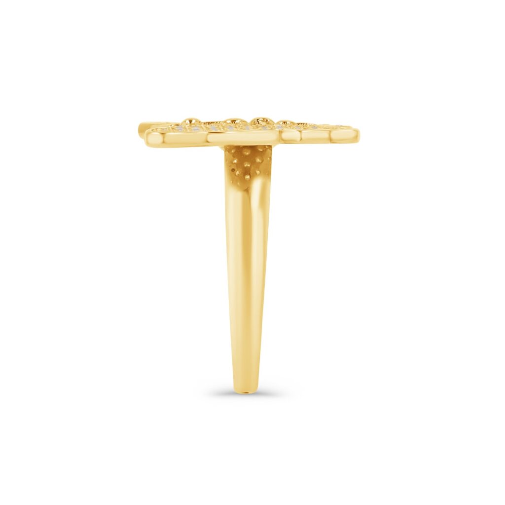 14K Gold Pavé Butterfly Ring