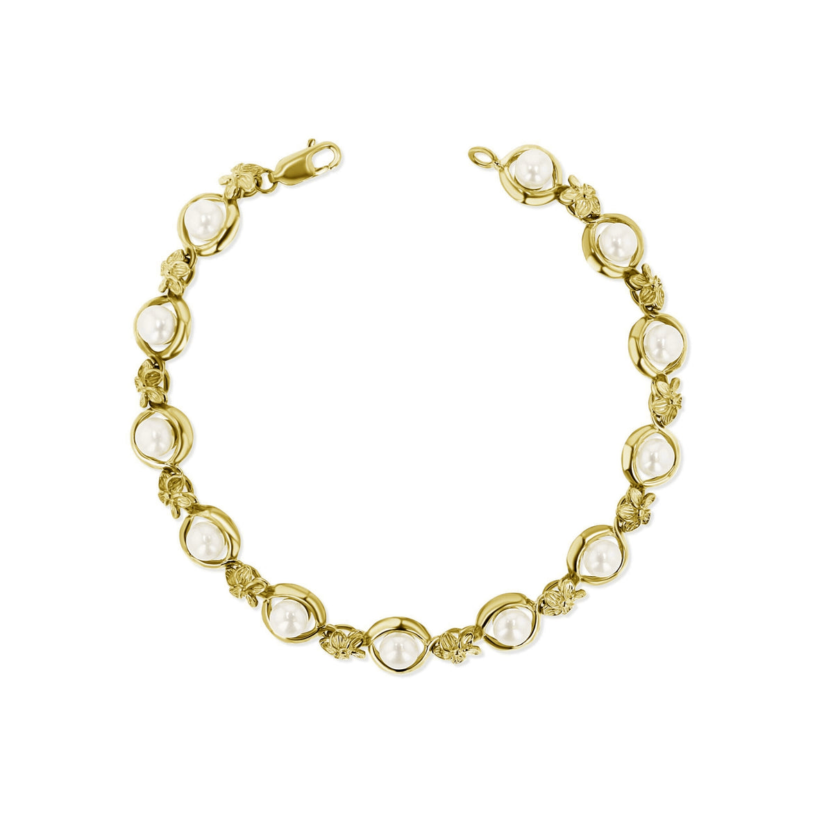 Pulsera de Perlas y Flores - 9 mm