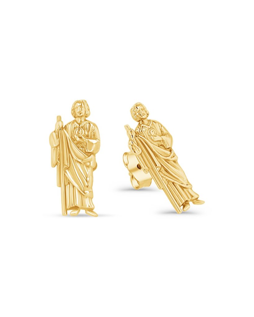 10K Gold Saint Jude Stud Earrings