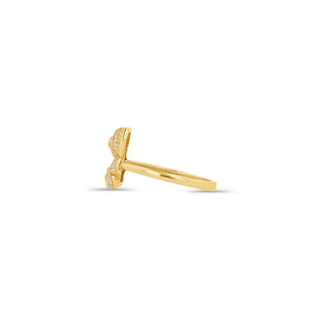 14K Gold Pavé Bear Ring