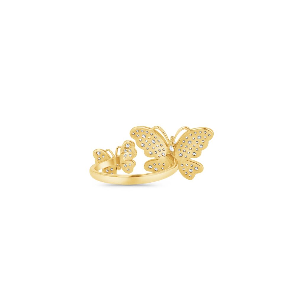14K Gold Twin Butterfly Ring