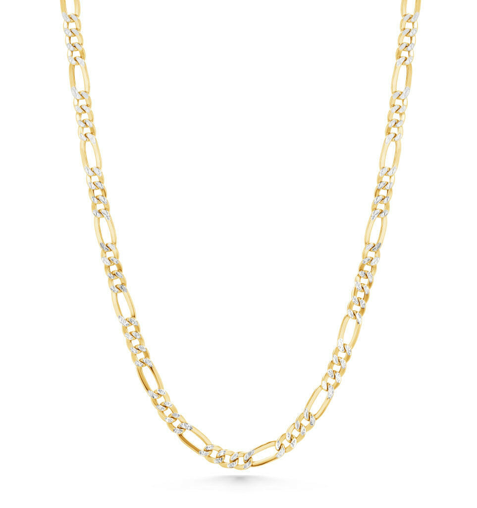 14K Gold Diamond Cut Figaro Chain - 3mm