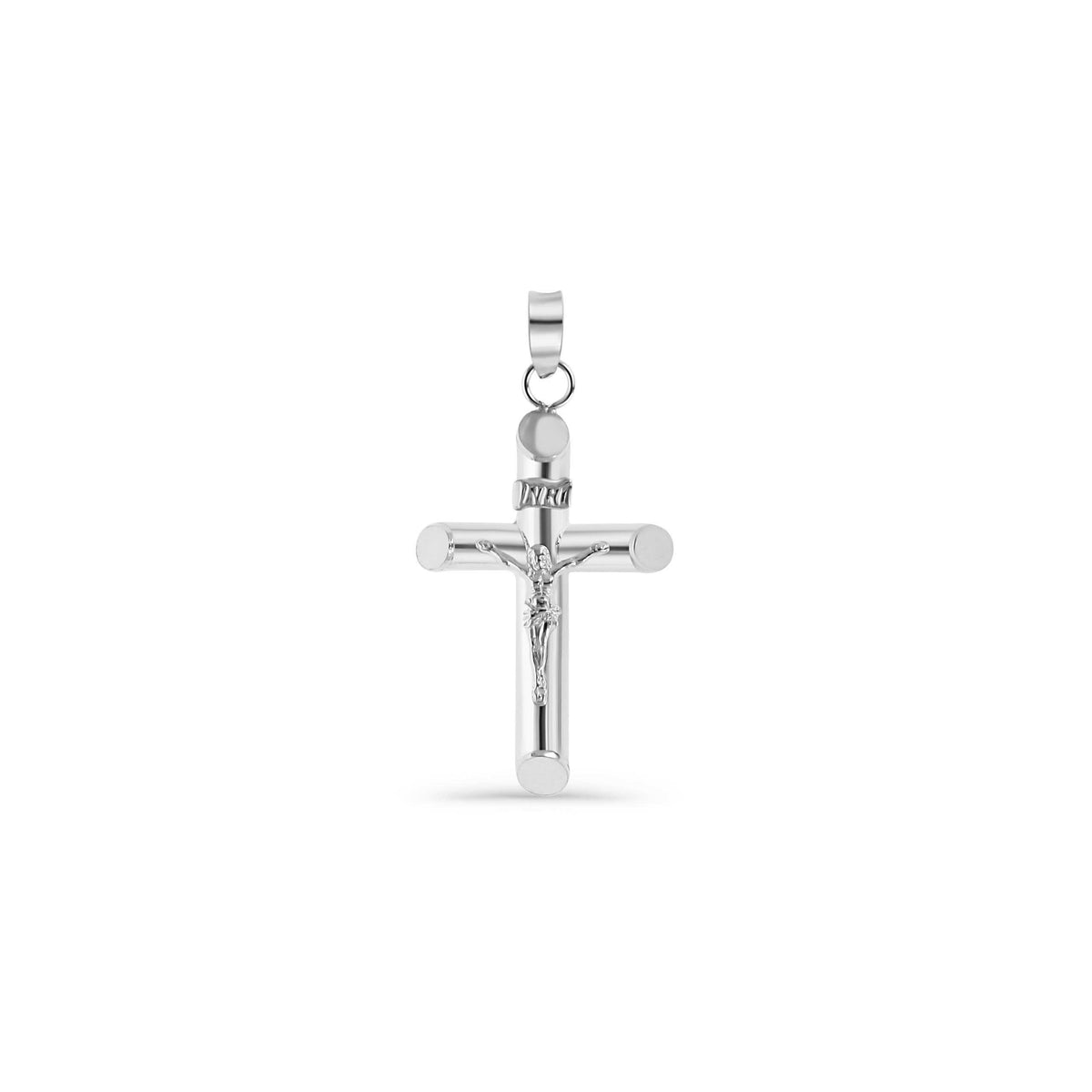 .925 Silver Polished Crucifix Cross Pendant.