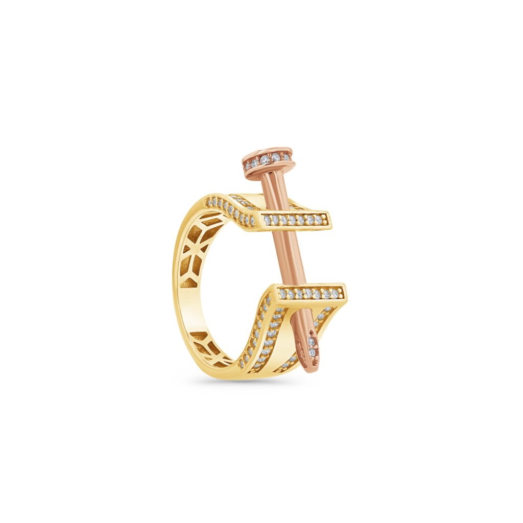 14K Gold Nail Piercing Ring