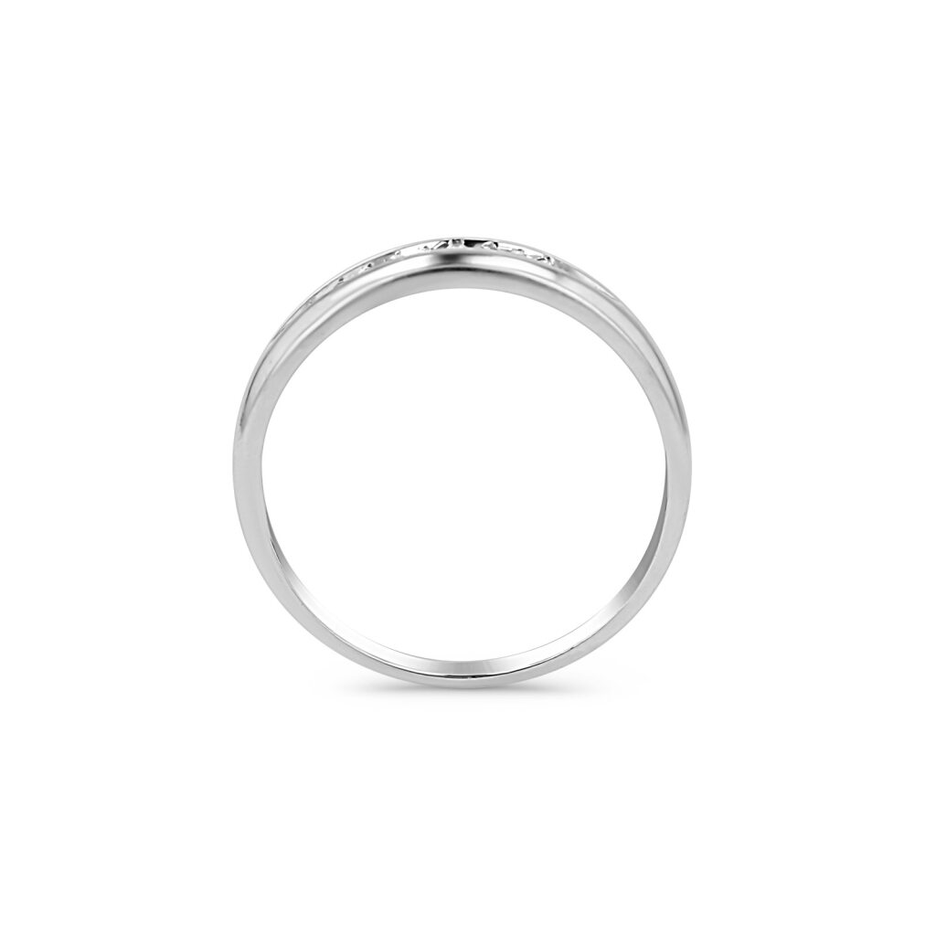 14K White Gold Simple Single Lane Band