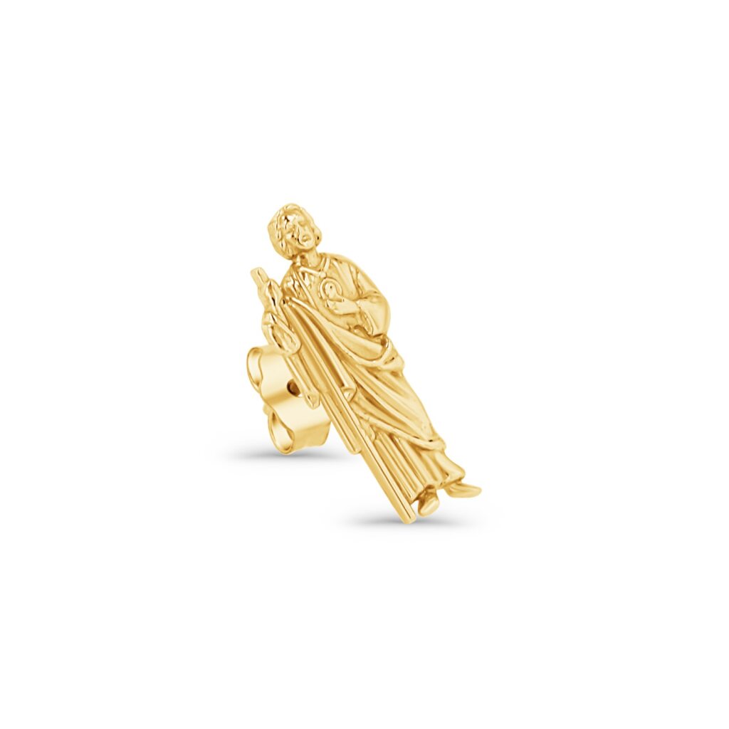 10K Gold Saint Jude Stud Earrings