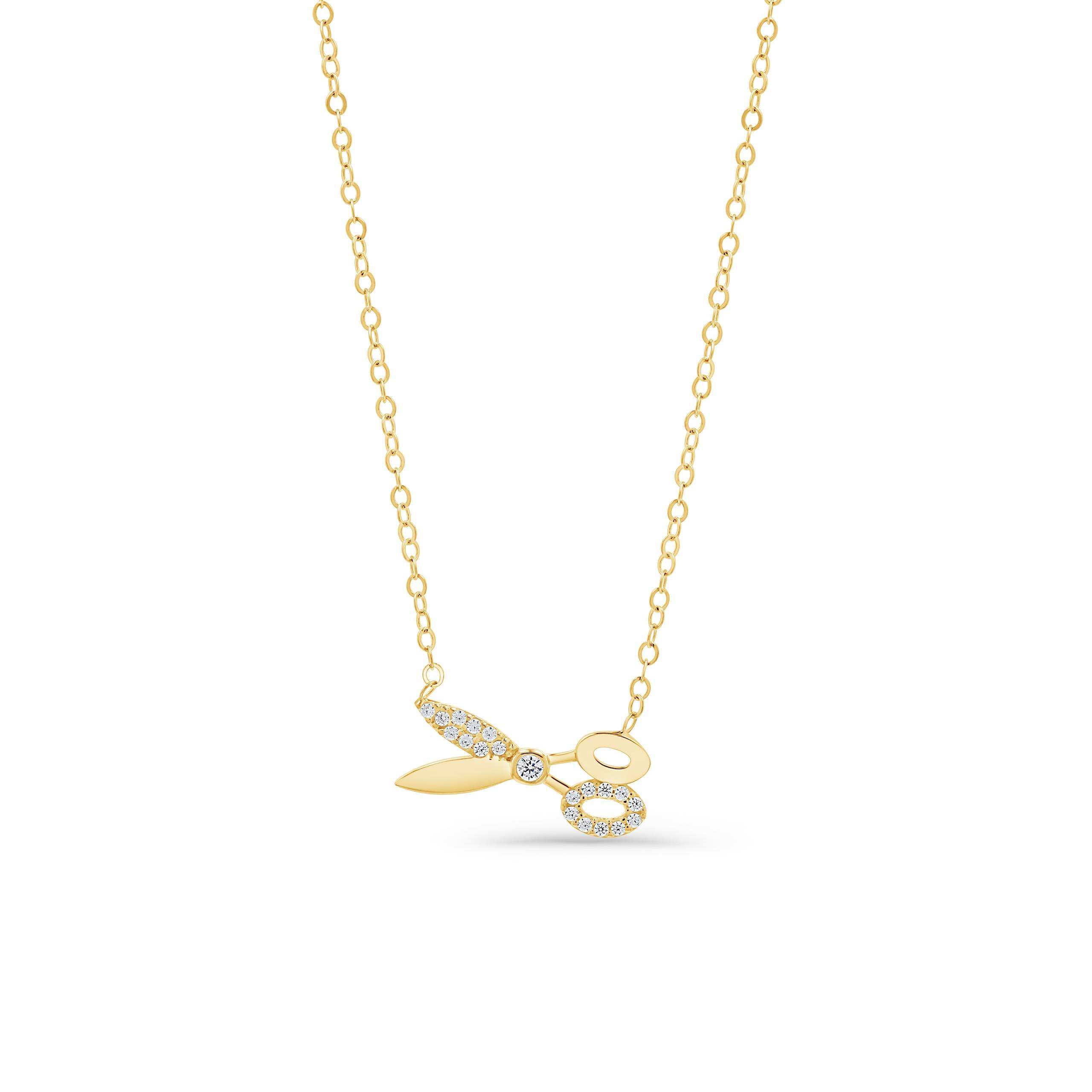 Pavé Scissors Choker Necklace 3.1g.