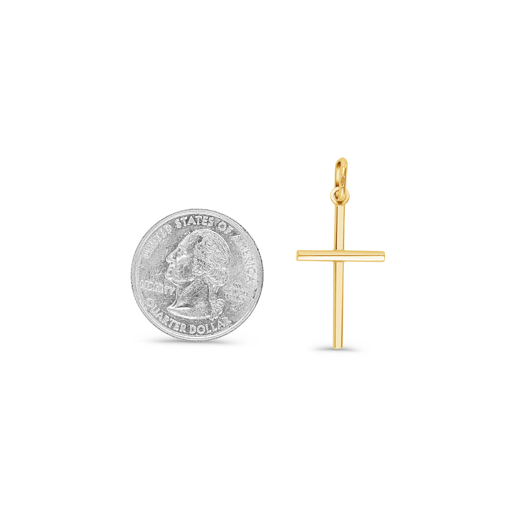 14K Gold Simple Polished Cross Pendant