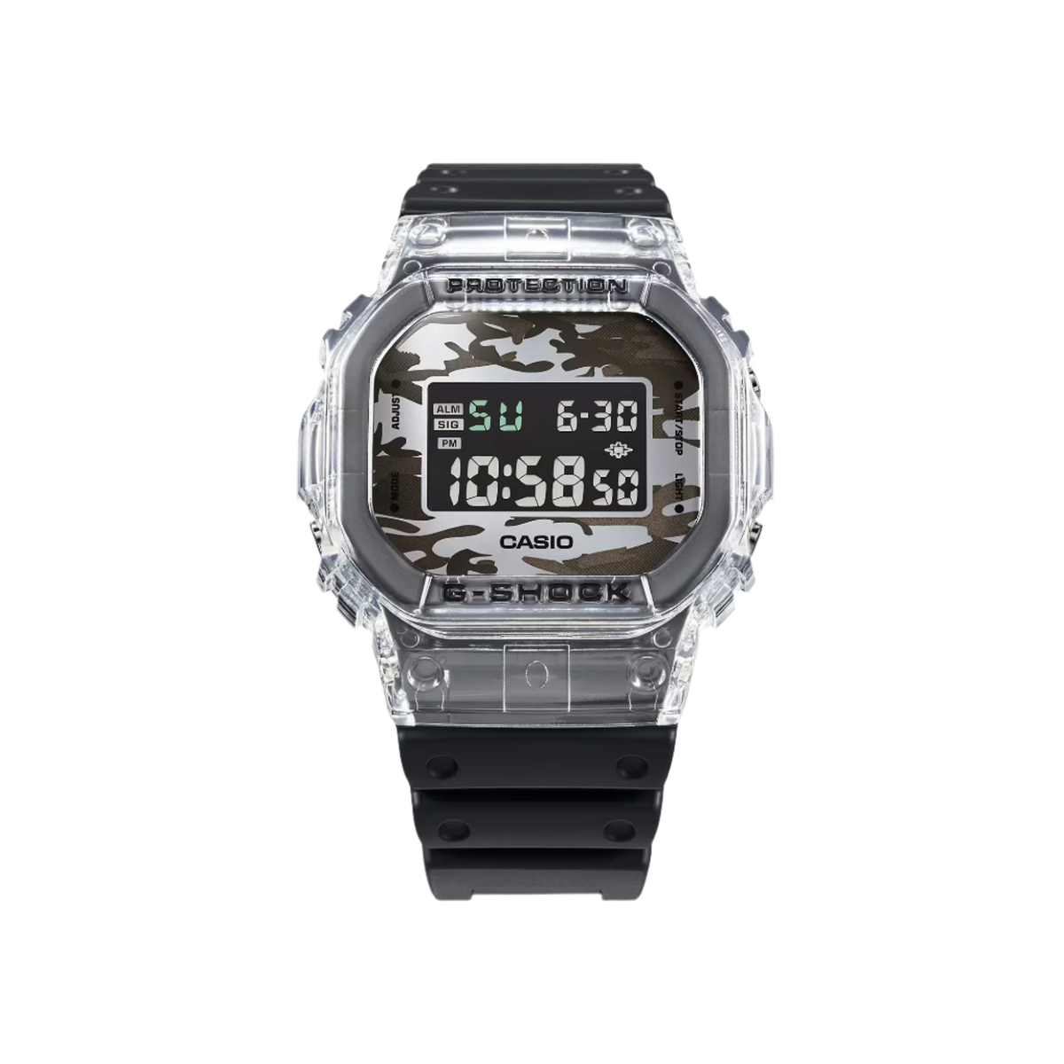 G-Shock Origin Neo Utility: bisel transparente y esfera de camuflaje metálico