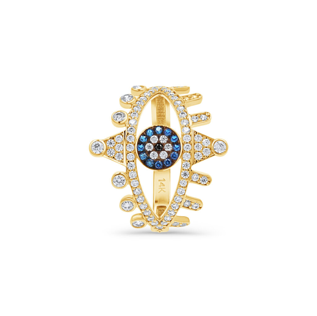 Evil Eye Mal De Ojo Ring 14k.