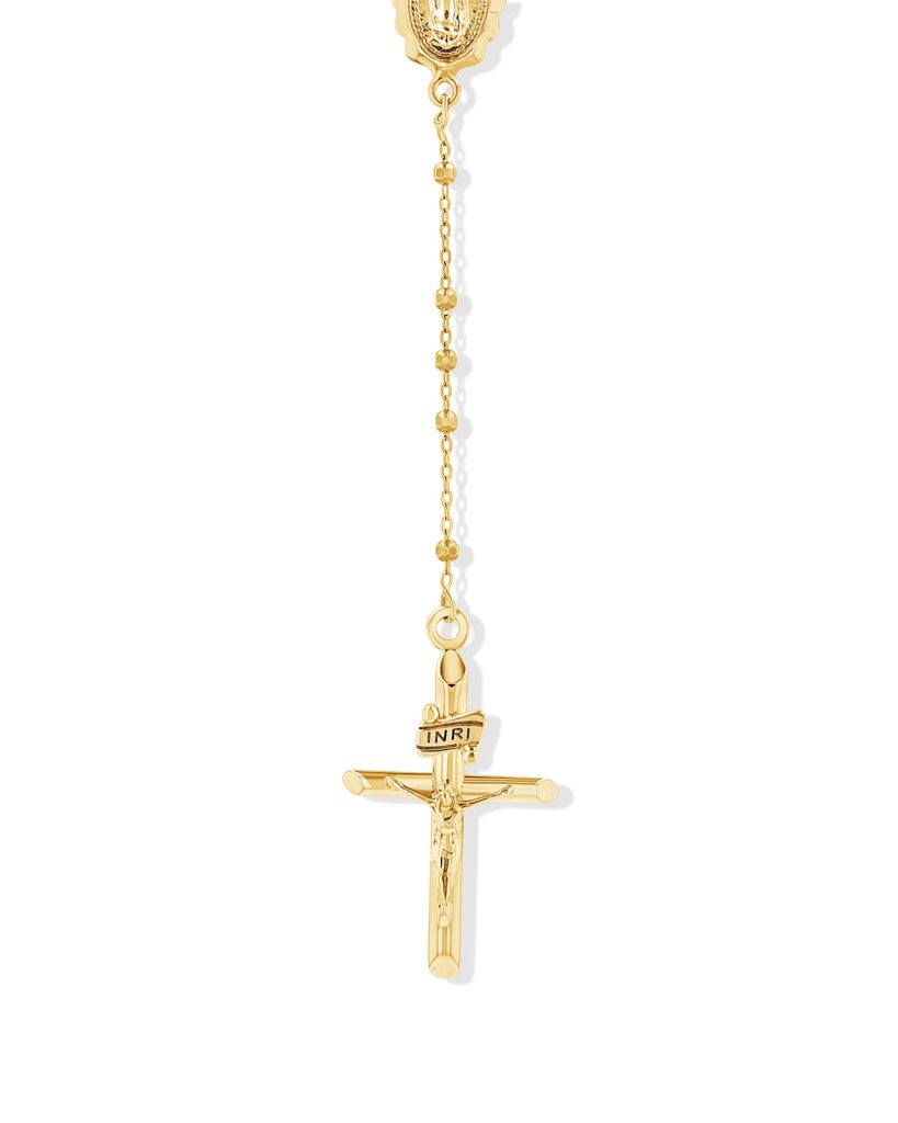 14K Tri-Color Gold Thin Rosary