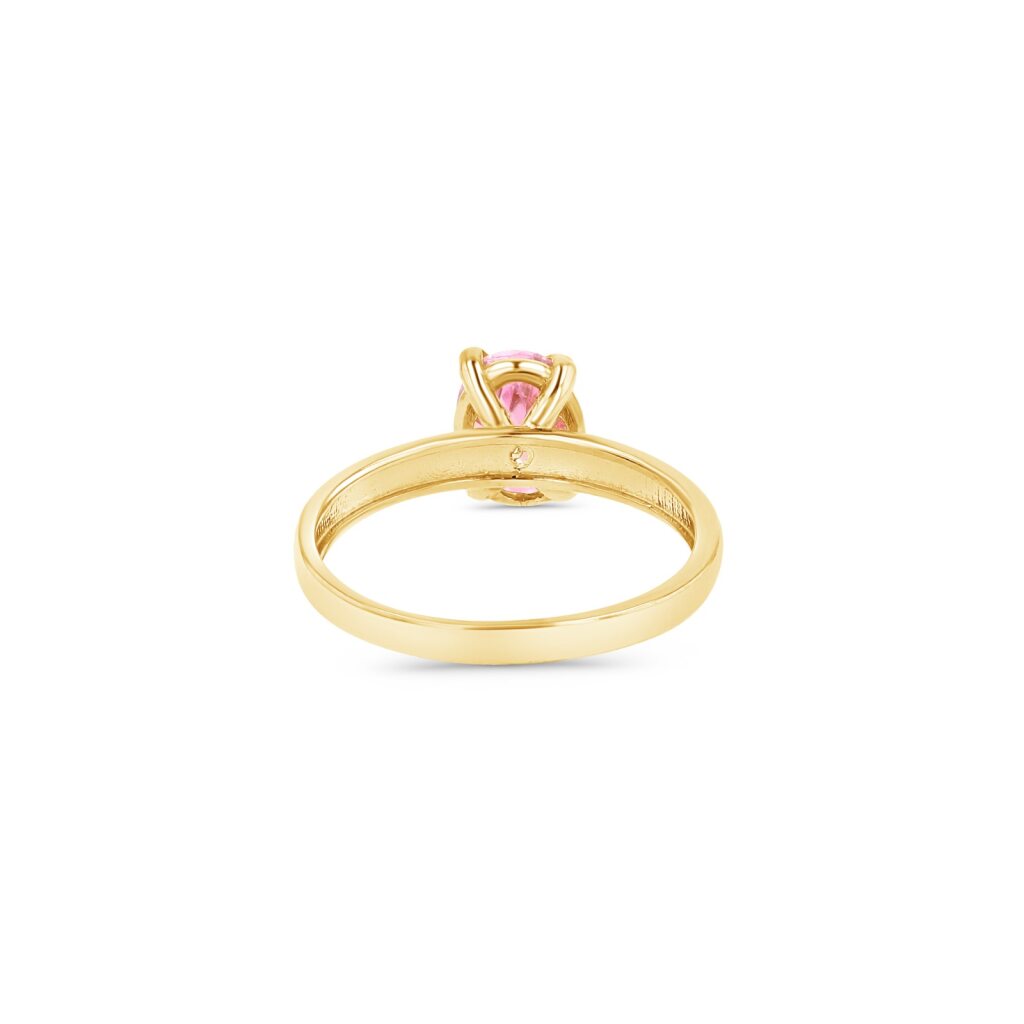 14K Gold Oval Birthstone Solitaire Ring