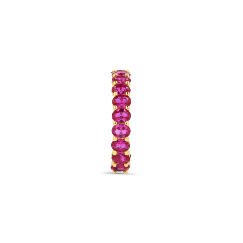 14K Gold Red Marquise Eternity Ring