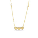 Triple Heart Halo Choker Necklace 4.8g.