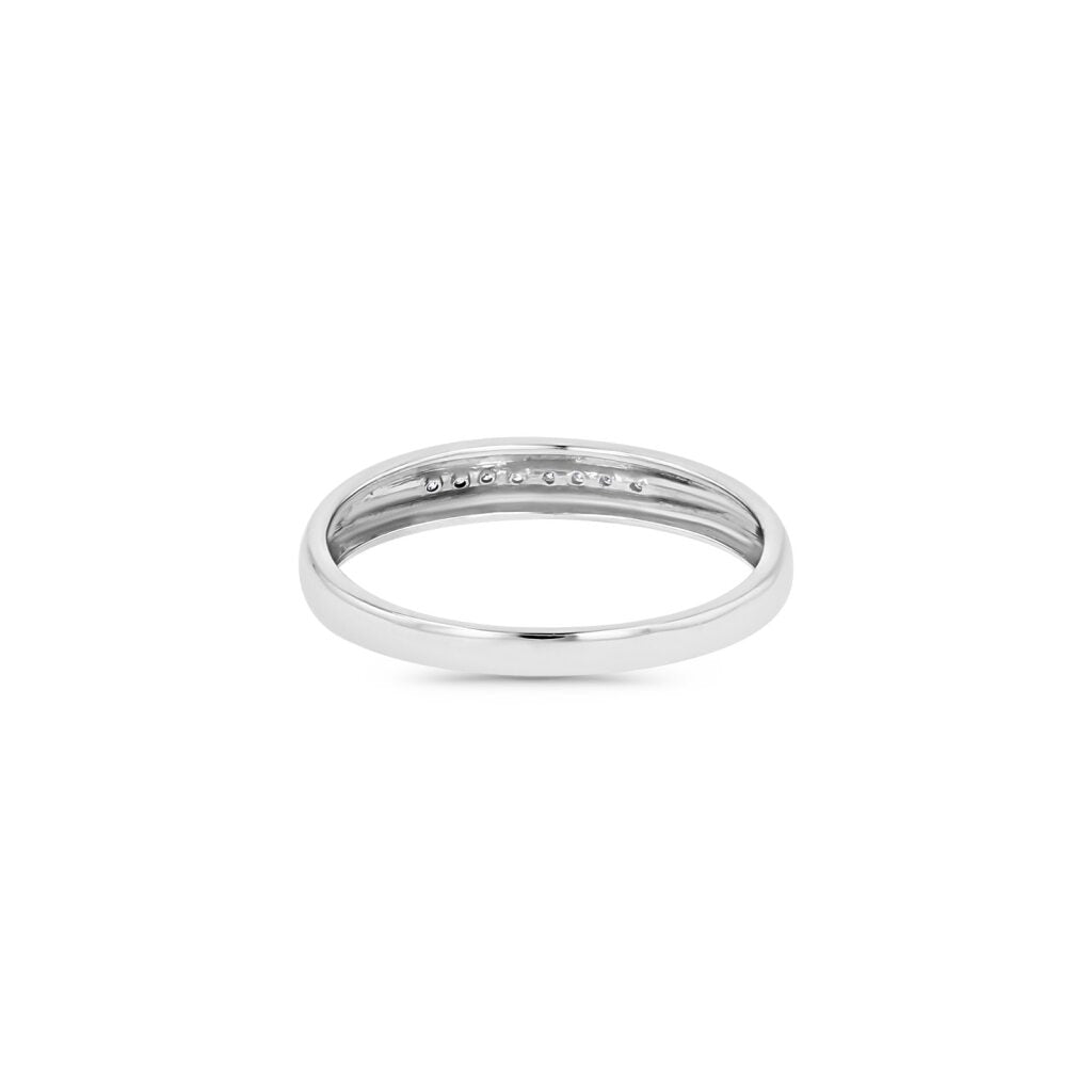 14K White Gold Simple Single Lane Band