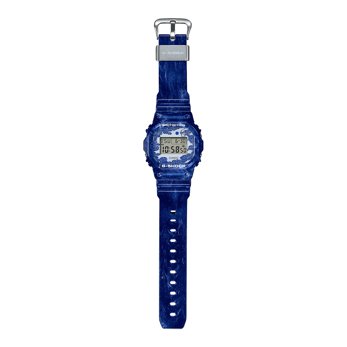 Luxury G-Shock limited edition watch with exquisite blue pottery design