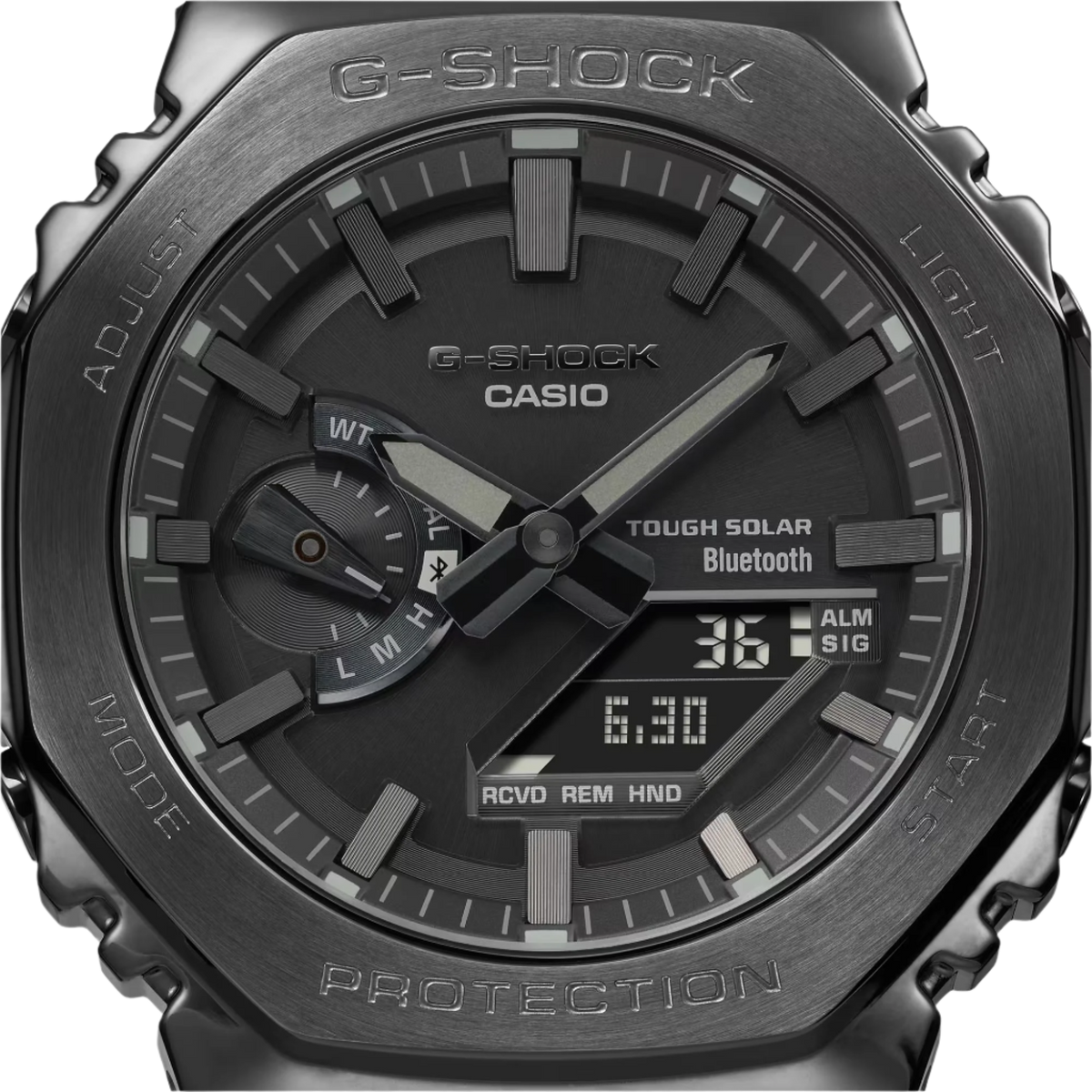 G-Shock G-Carbon Octo Slim, totalmente metálico, solar, Bluetooth - Acero inoxidable IP gris oscuro