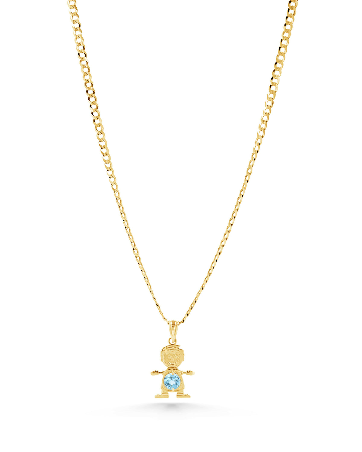 14K Gold Mother's Son Birthstone Pendant