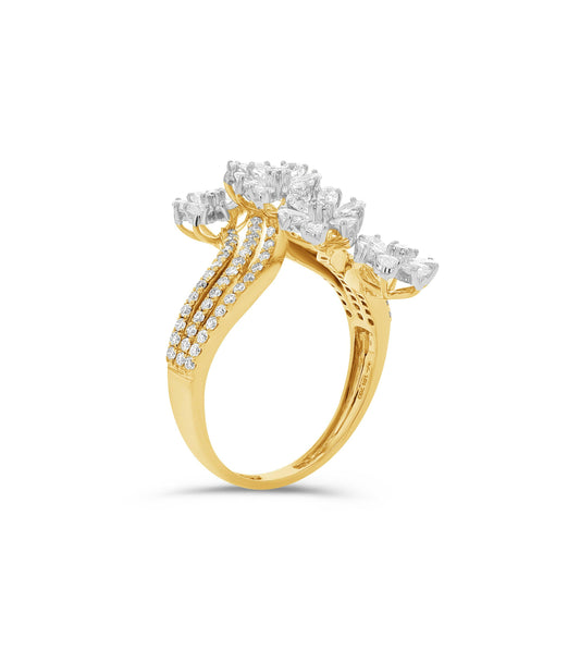 Flower Diamond Cocktail Ring - 1.85 CTW