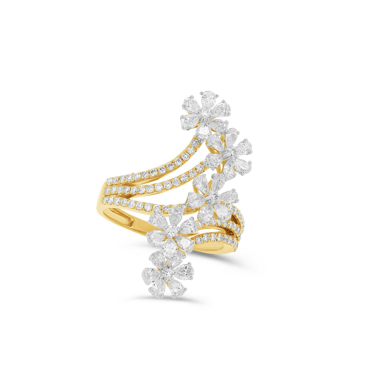 Flower Diamond Cocktail Ring - 1.85 CTW