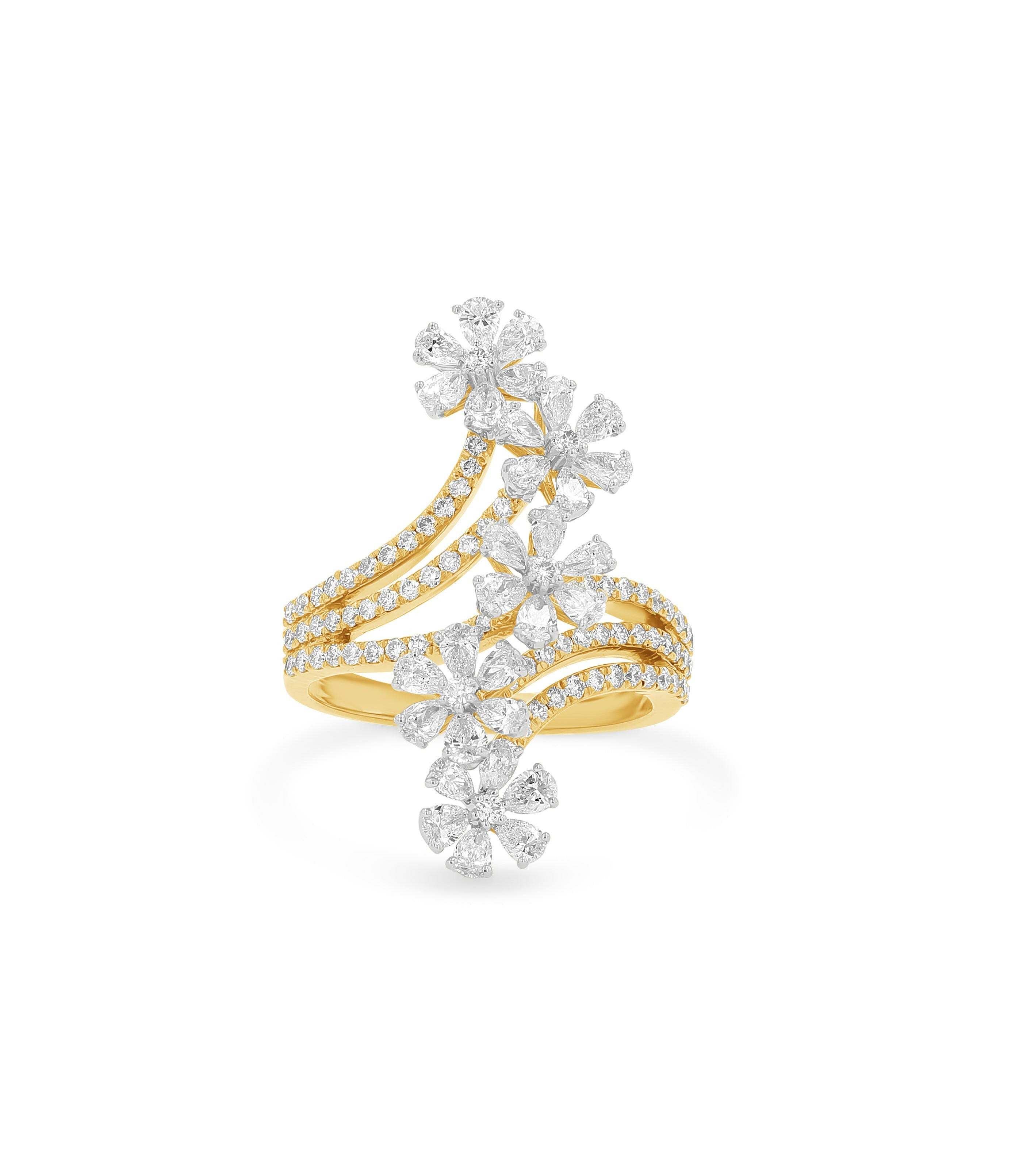 Flower Diamond Cocktail Ring - 1.85 CTW