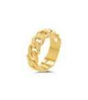 Anillo de eslabones cubanos macizos de 7,5 mm