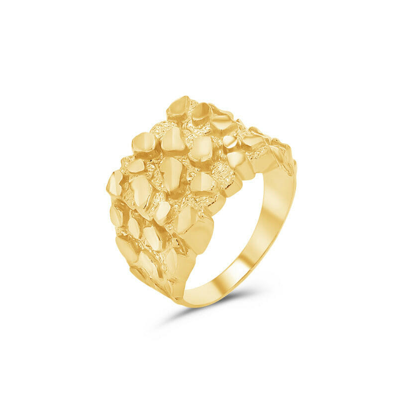 10K Gold Large Nugget Signet Ring
