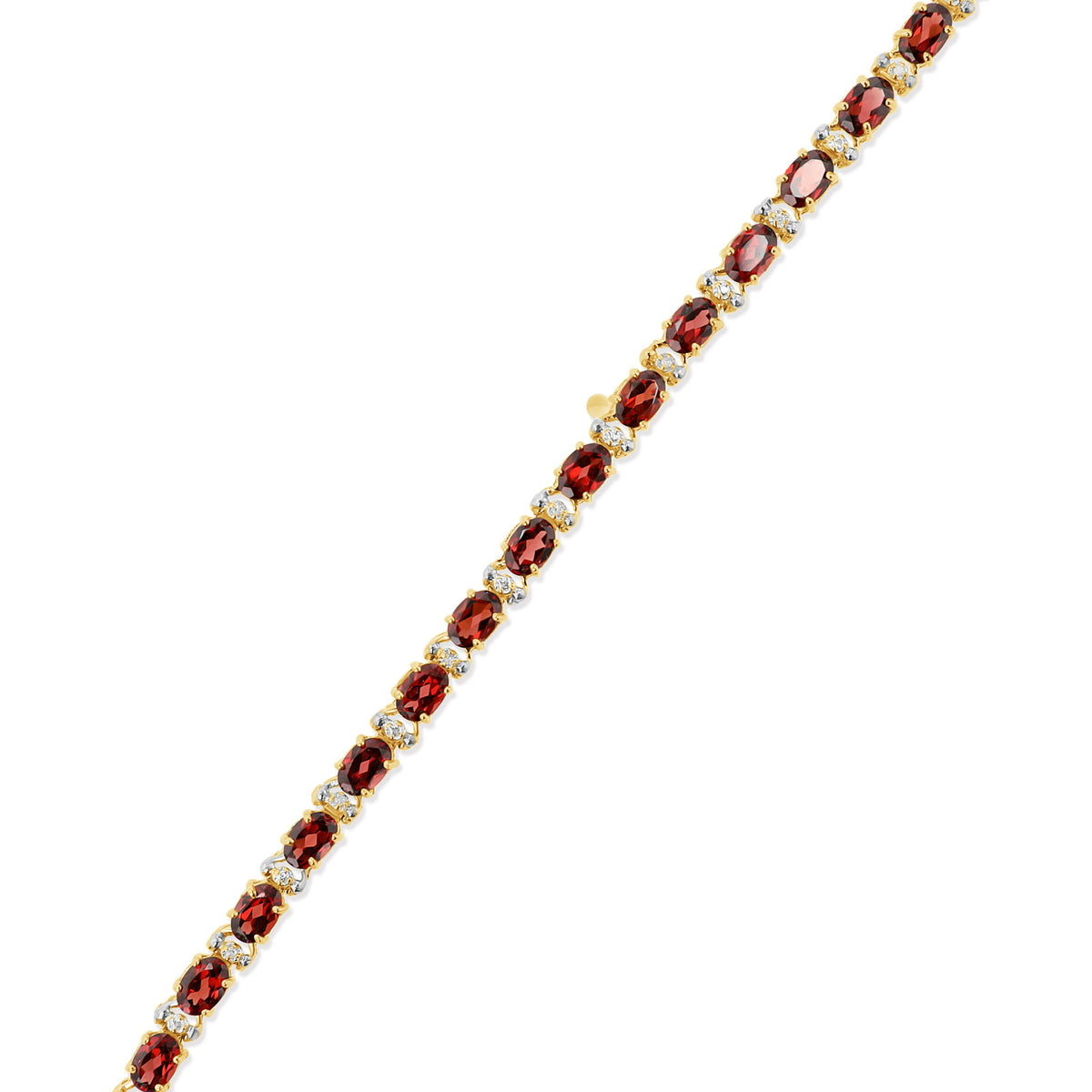 Pulsera de tenis de granate ovalado de 4,5 mm