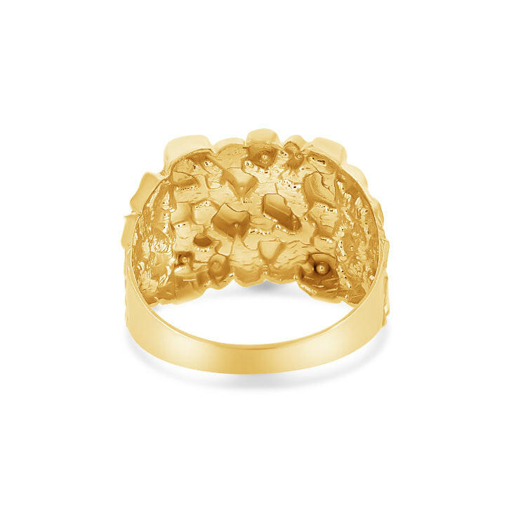 10K Gold Large Nugget Signet Ring
