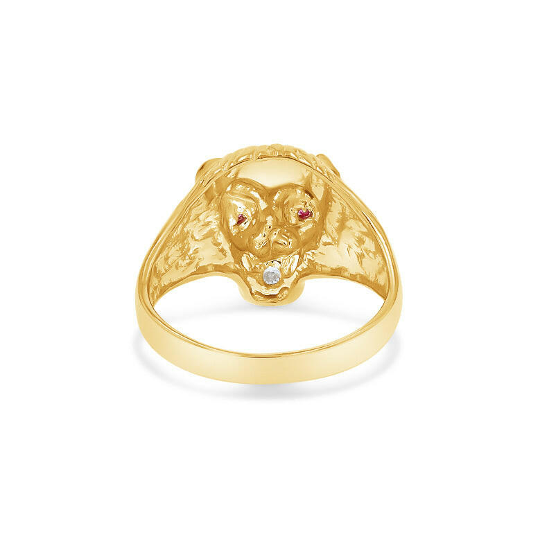 14K Gold Lion's Head Ring