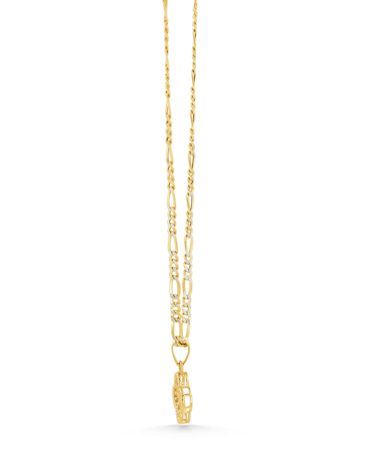 14K Gold Guilloché Clover Charm Pendant