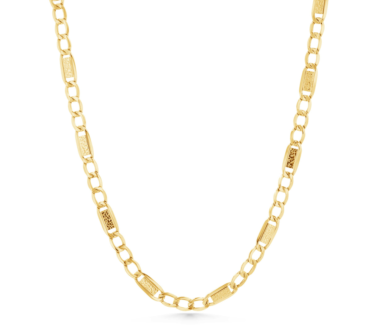 14K Gold Nugget Curb Chain - 4mm